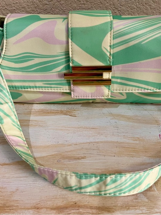 ASOS Handbags - 70’s inspired Stylish Pastel Swirl Shoulder Bag - Mint & Pink